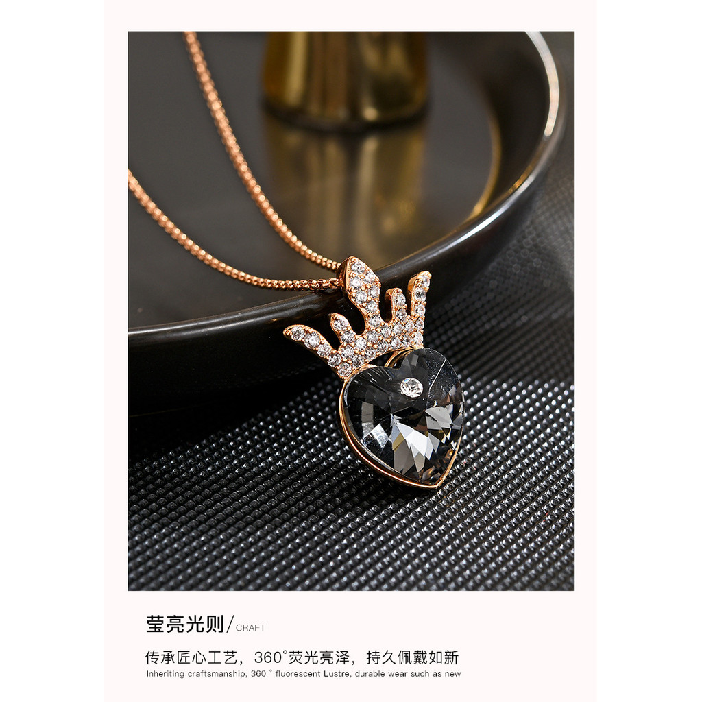 Chuỗi xương đòn pha lê hình trái tim đơn giản đa năng