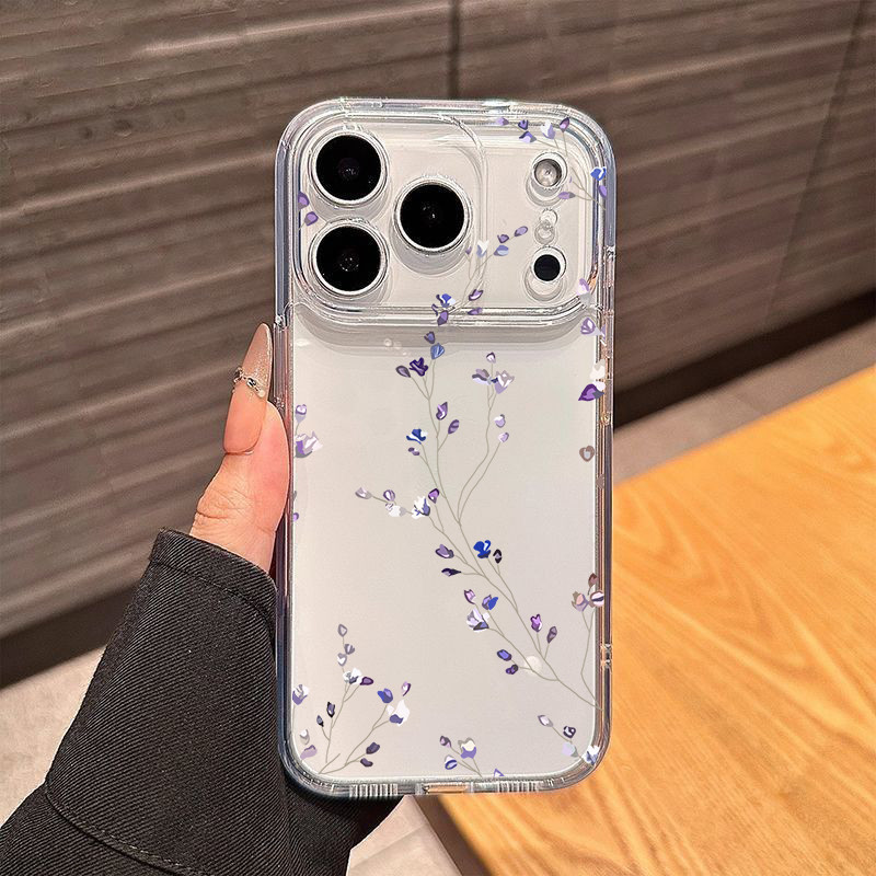 Trái Tim Tình Yêu Lá Hoa Mai Cây Dành Cho IPhone 17 Pro Max 16e 17 Air 11 15 12 14 13 16 Pro Max 15 Plus Ốp Điện Thoại TPU Trong Suốt Họa Tiết Mềm Dễ Thương