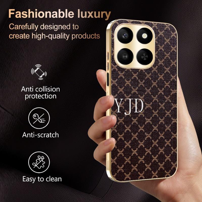 Ốp Lưng Cho Honor 400 Smart X7d Phong Cách Mới Thời Trang Sang Trọng Da Mạ Điện Khung TPU Chống Rơi Vỏ Điện Thoại