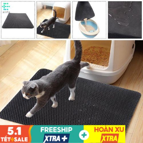 (LOẠI DẦY) Tấm Lót Sàn Chuồng 80cm x 60cm Cao Su Cao Cấp Dễ Vệ Sinh Cho Chó Mèo Dog & Cat - Bảo hành 12 tháng