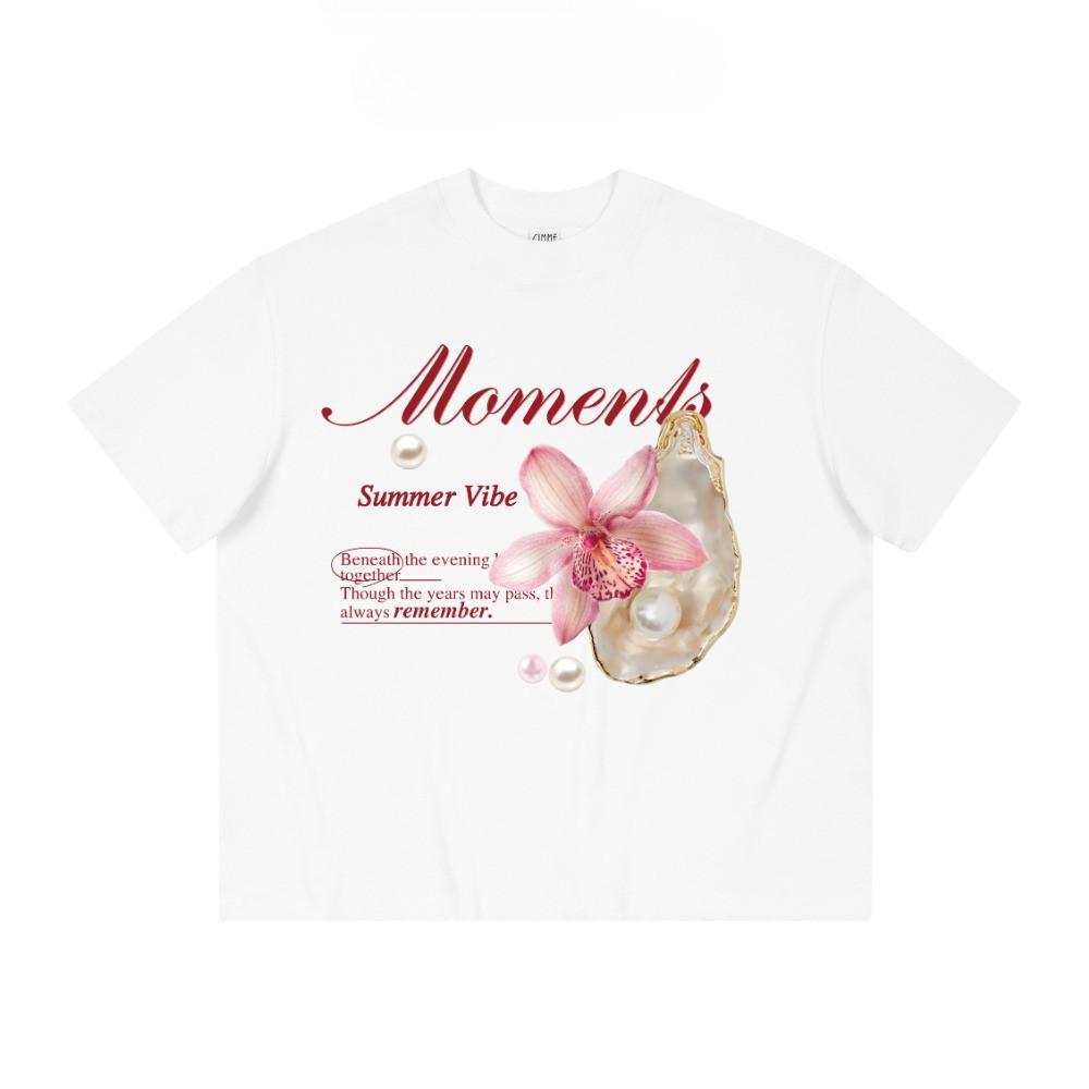 Áo thun ngắn tay nữ, in một mặt, thiết kế đơn giản, thoải mái và mềm mại.Croptop
