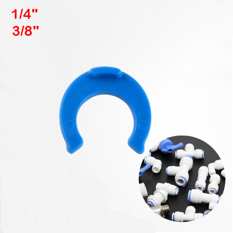 100 Chiếc 1 / 4 "3 / 8" OD Ống PE Lắp Ống Kẹp Xanh Ống Vòng Chữ C Đầu Nối Nhanh Bể Cá RO Lọc Nước Hệ Thống Thẩm thấu Ngược