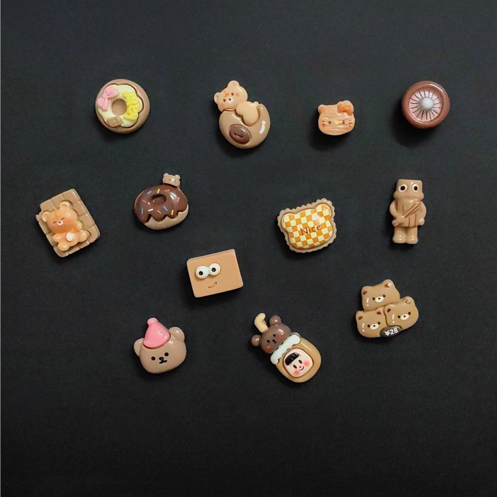 CHARM GẤU NÂU : CHARM/STICKER GẤU NÂU & BÁNH- TONE MÀU NÂU DỄ THƯƠNG