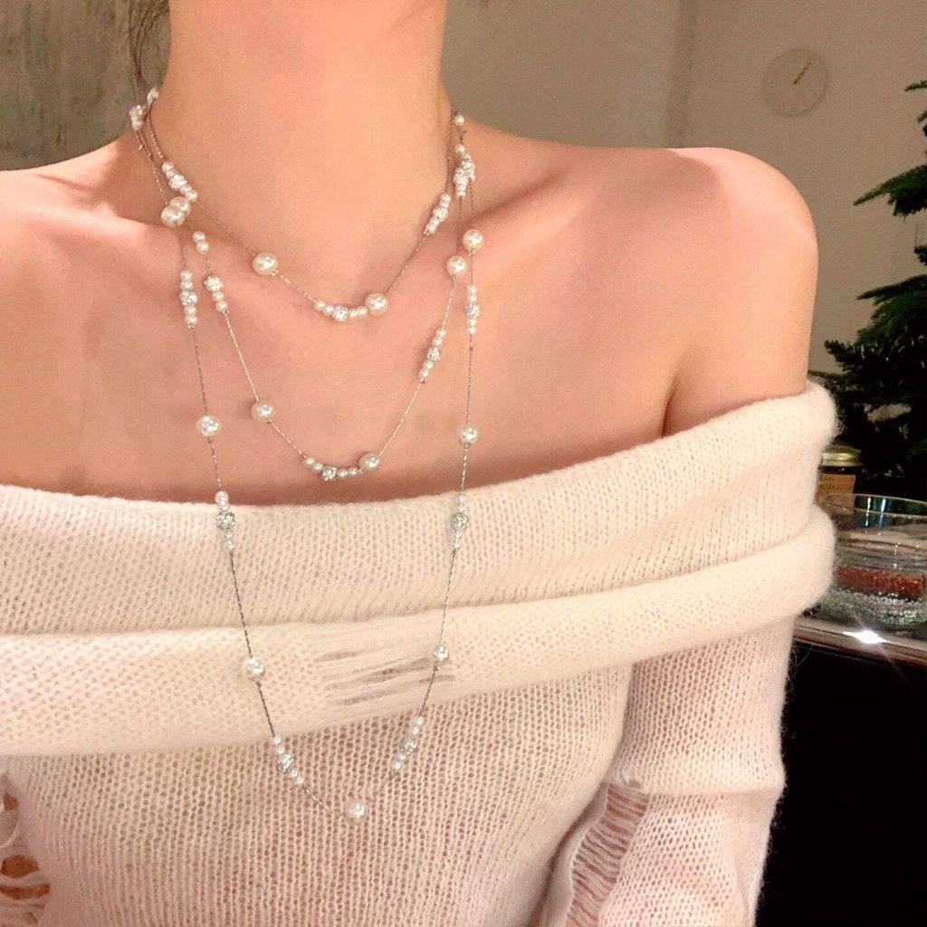 Vòng cổ ngọc trai sáng bóng, cao cấp - Phụ kiện thời trang dành cho nữ