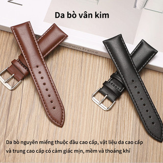 Dây da chất lượng cao, kích thước 20mm, chống thấm nước mềm mại - Phụ tùng thay thế đồng hồ nam nữ