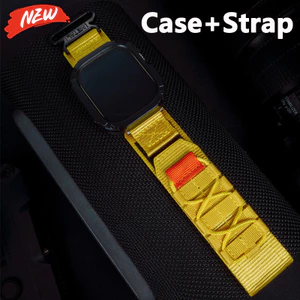 Dây đeo đồng hồ Nylon và vỏ bảo vệ TPU tương thích cho Apple Watch Series11 / 10 46mm 42mm Ultra3 / 2 / 1 49mm 9 8 7 6 5 4 SE 45mm 44mm 41mm 40mm