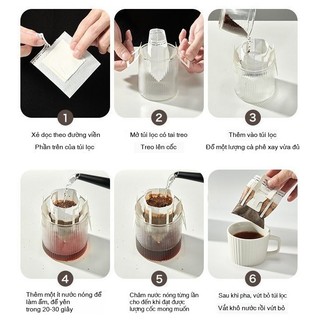 Phin giấy cà phê dùng một lần, sạch sẽ không cần rửa, Phin giấy pha cà phê, Set 50c, túi lọc cà phê, tiện dụng