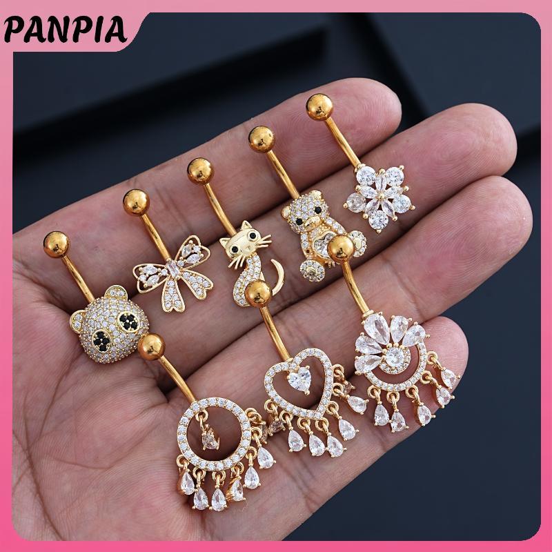 PNPIA - Phụ Kiện Pha Lê Thời Trang với Chiếc Nhẫn và Gấu Trúc, Perfect cho Trang Sức Cơ Thể khi Đi Biển