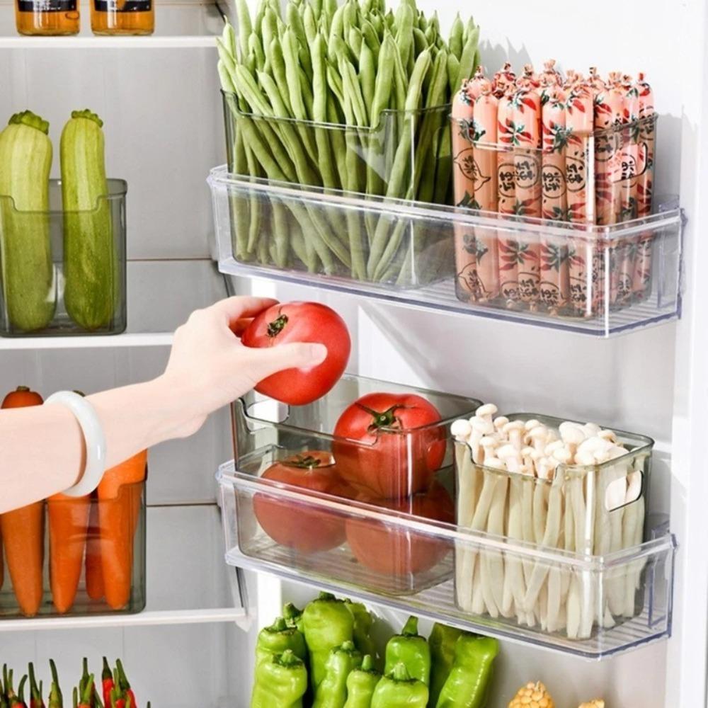 Hộp Bảo Quản Tủ Lạnh SUNKISSD, Giá Sắp Xếp Tủ Lạnh Có Thể Xếp Chồng Tiết Kiệm Không Gian, Làm Dày Đa Năng Dung Tích Lớn Tủ Lạnh Hộp Đựng Nhà Bếp