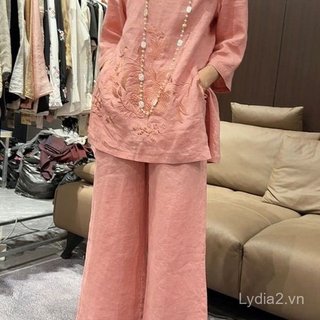 Quần ống rộng tay ngắn cho nữ plus size, phù hợp mùa hè, giảm giá 10%