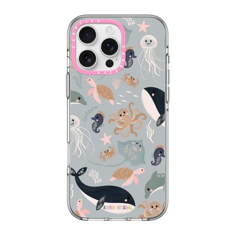 CASECASE X The World is Your Oyster Phone Case HỒNG CAMERA RING EDITION Tác động Vỏ hút từ tính trong suốt cho iPhone 17 / 16 / 15 / 14 / 13 Pro Max Air với bao bì cao cấp