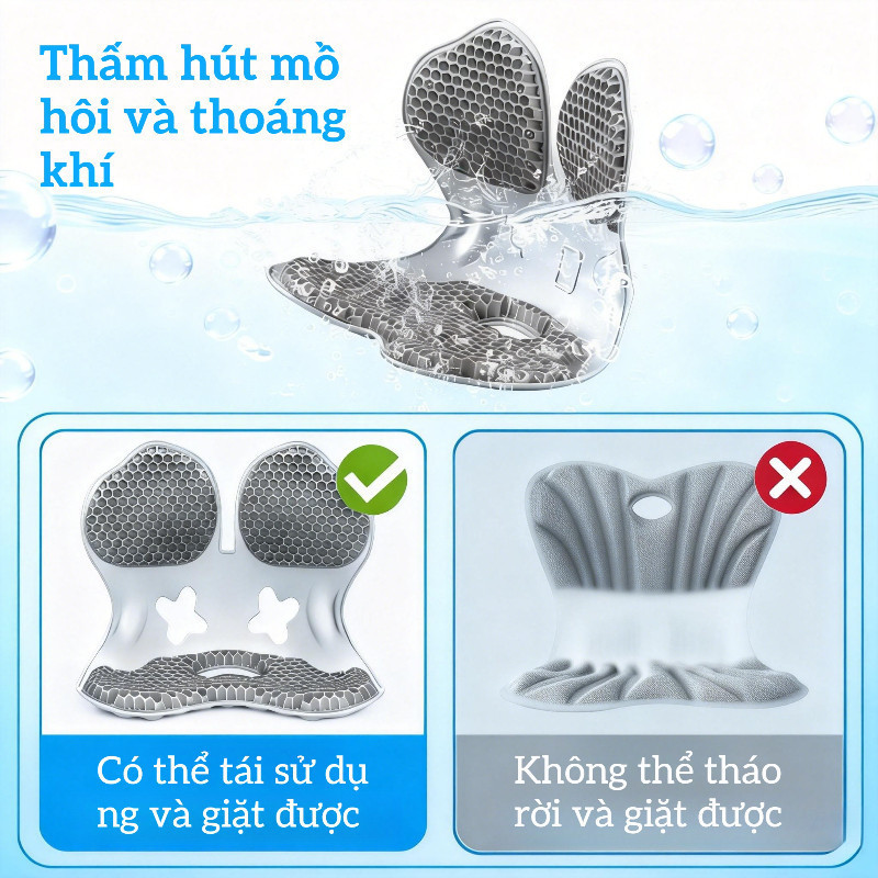 Ghế Công Thái Học Chống Gù Lưng - Điều Chỉnh Tư Thế Ngồi, Giảm Đau Mỏi Lưng Cho Dân Văn Phòng, Mẹ Bầu & Lái Xe