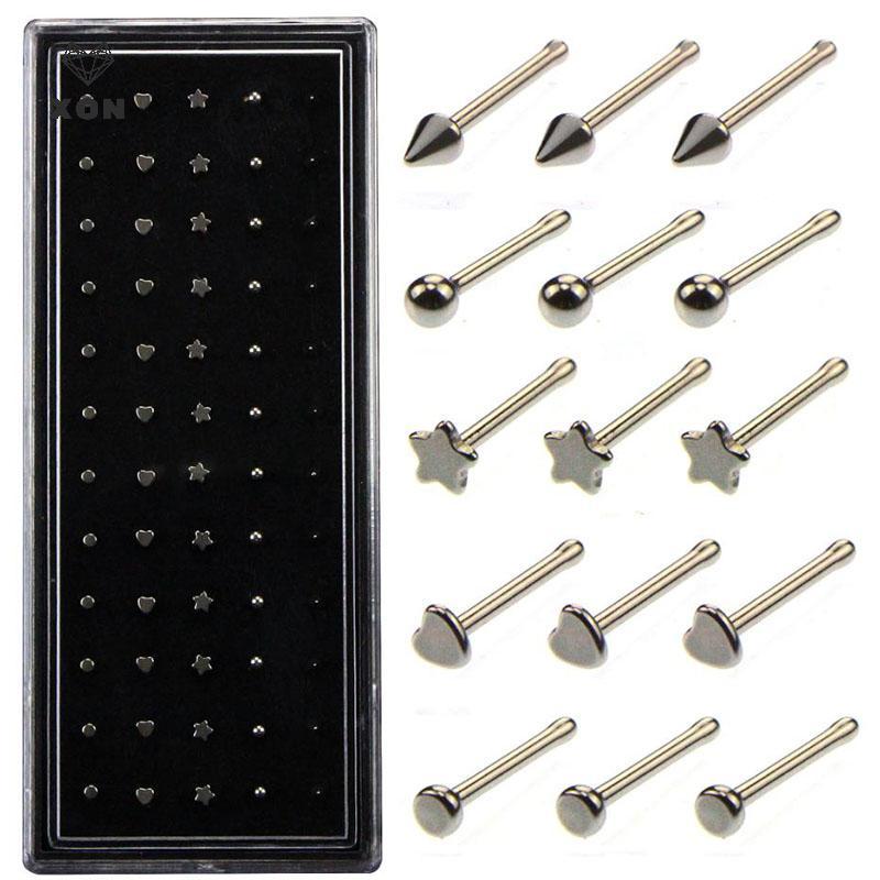 Vòng mũi thép không gỉ 20G - Trang sức xuyên cơ thể cho xương tai