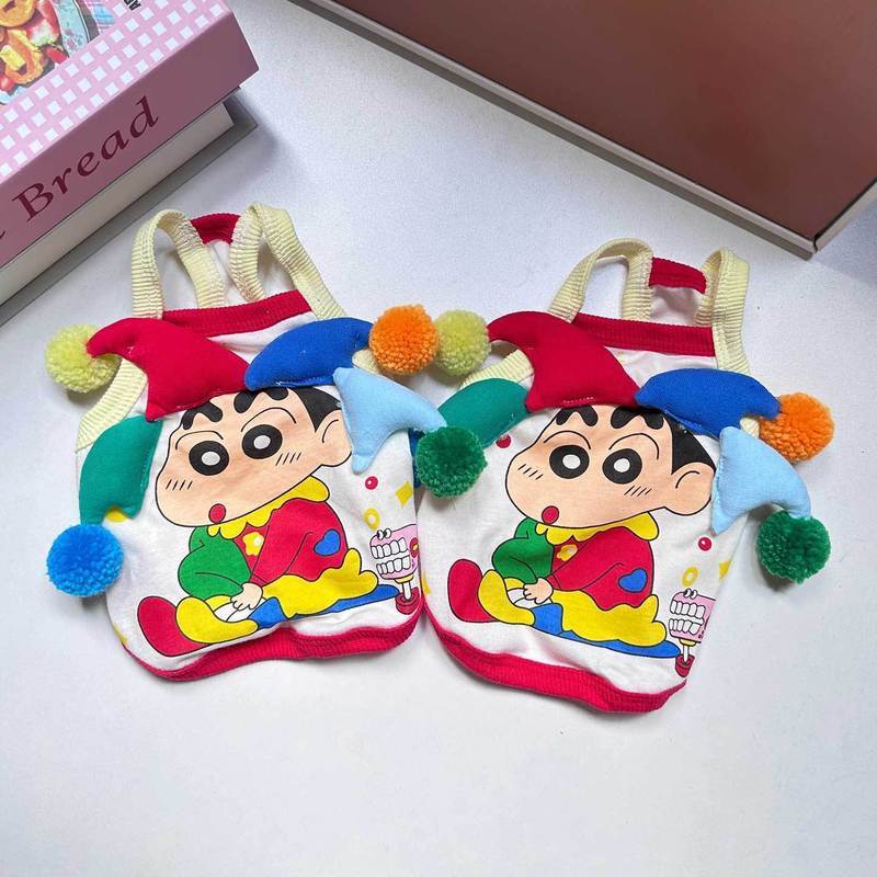 Quần Áo Cho Chó Thú Cưng Mùa Hè Mỏng Dễ Thương Xiếc Shin-Chan Sling Pomeranian Teddy Bichon Trang Phục Cho Chó Nhỏ