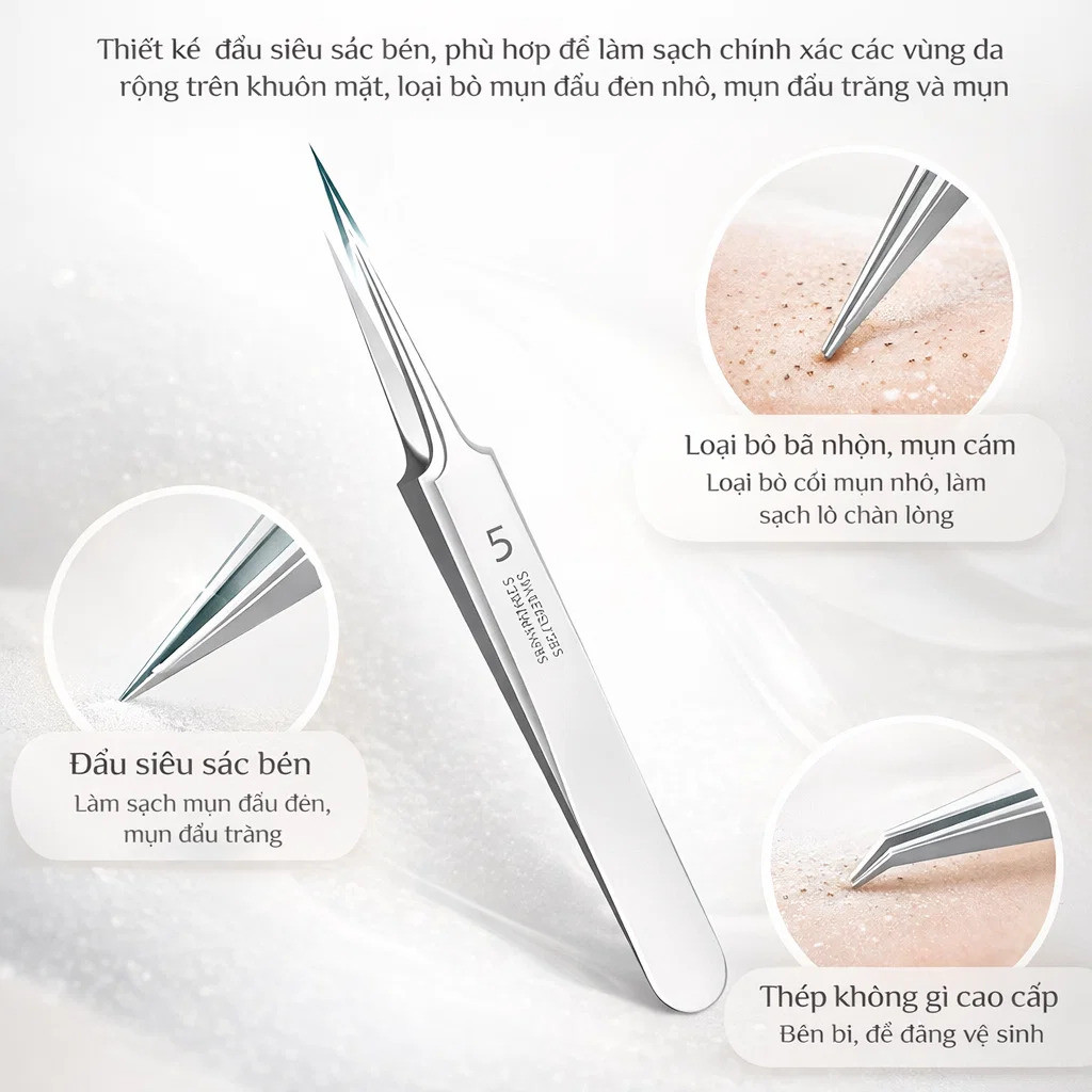 【Thép Không Gỉ/Đầu Nhọn Chính Xác】Bộ Dụng Cụ Nặn Mụn Đầu Đen Thép Không Gỉ X21083106CB Kẹp Mụn Đầu Đen/Nhíp Nặn Mụn/Nhíp Tế Bào/Thép Không Gỉ/Bộ Dụng Cụ Chăm Sóc Da