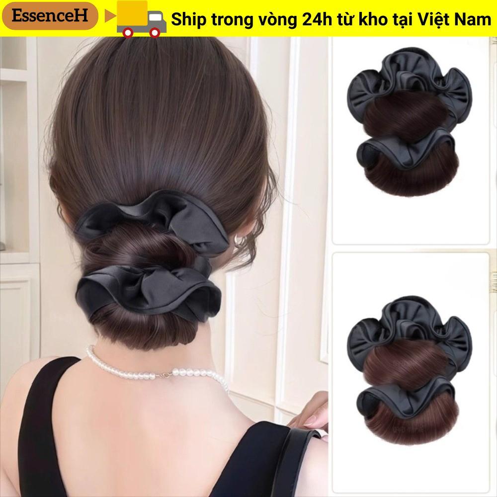 Kẹp tóc giả lông nâu Essenceh, tiện dụng cho tạo kiểu tóc búi