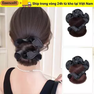 Kẹp tóc giả lông nâu Essenceh, tiện dụng cho tạo kiểu tóc búi