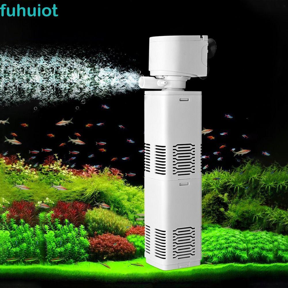 Bộ lọc bên trong bể cá FUHUIOT, Bộ lọc bể cá treo tường bằng nhựa, Bộ lọc phân cá Im lặng với bọt biển và ống hút Máy bơm không khí oxy cho bể cá