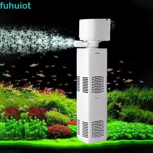 Bộ lọc bên trong bể cá FUHUIOT, Bộ lọc bể cá treo tường bằng nhựa, Bộ lọc phân cá Im lặng với bọt biển và ống hút Máy bơm không khí oxy cho bể cá