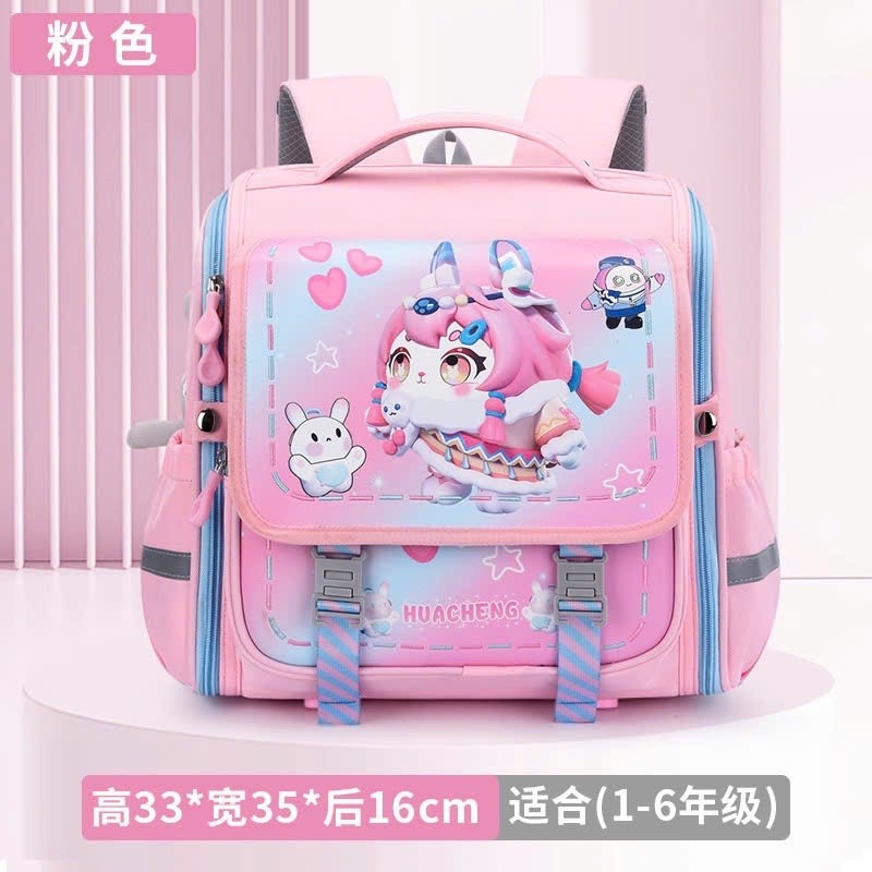 Balo Cặp Sách Bản Vuông Siêu Nhẹ Hình Kuromi Dễ Thương – Chống Gù, Dành Cho Bé Gái Lớp 1–6 tuổi