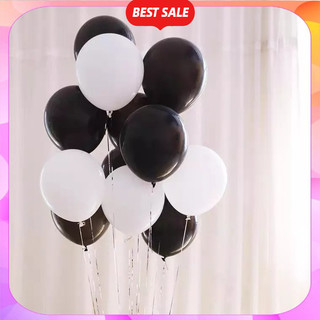 Set 10 Bóng Bay Đen Bạc Trắng Size 10 Inch tương đương 25cm Trang Trí Sinh Nhật, Tiệc Tùng, Party DF25