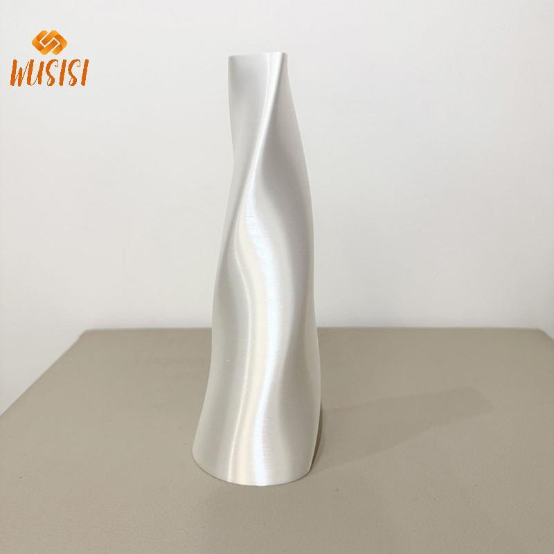 [WUSISI] Bình in 3d Bình hoa phong cách hiện đại có hoa văn xoáy Bình trưng bày hoa thẩm mỹ cho phòng khách Trang trí máy tính để bàn MỚI