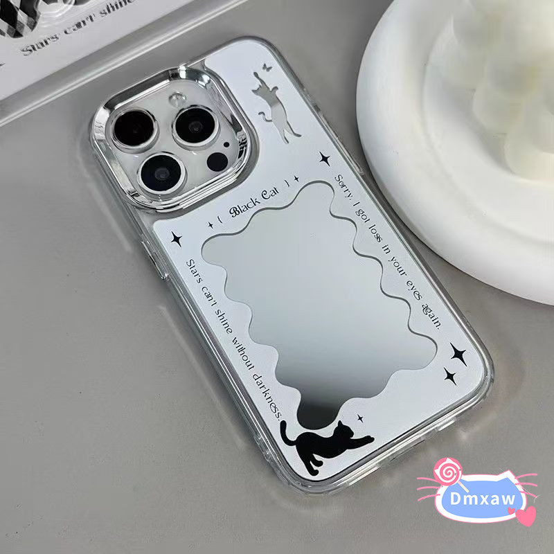 Ốp Điện Thoại Gương Mèo Khung Sóng Rỗng Sang Trọng Cho Vivo Y20i Y20T Y20A Y20S Y20 Y18E Y17S Y16 Y15 Y12 Y12S Y12A Y11 Y11S Y03 Y02 Y02T Y02S 5G 4G Vỏ Mạ Mặt Sau Mềm