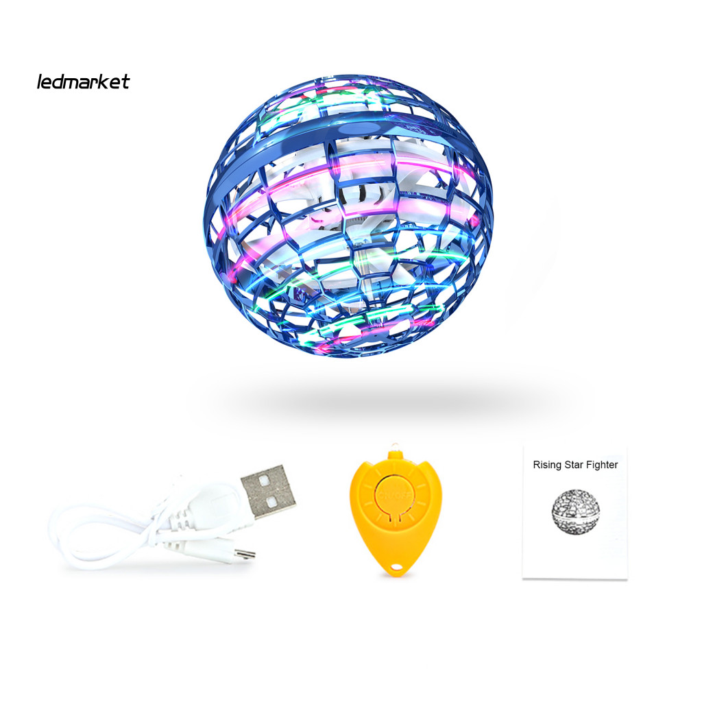 (Ledmarket) Đồ chơi quả cầu Hover Orb Đồ chơi ma thuật Hover Quả cầu Đồ chơi bóng quả cầu với đèn Led đầy màu sắc 360° Xoay Ufo Sphere Điều khiển từ xa Boomerang Fidget Spinner Trong nhà bay ngoài trời cho