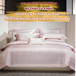 Bộ vỏ chăn ga gối 4 món lụa tơ tằm Memminbedding luxury điều hòa nhiệt độ cơ thể và mang lại cảm giác dễ chịu