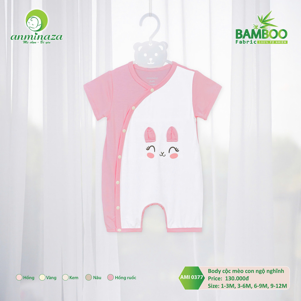 Body Cộc Mèo Con Nghộ Nghĩnh Anminaza Vải Sợi Tre Petit Mềm Mịn Thoáng Mát - Hàng Chính Hãng AMI0377