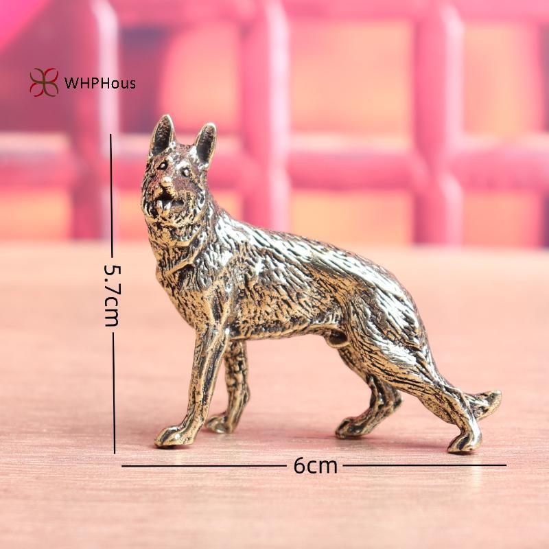 < WHPHous-t > Đồng cổ điển Luy Chó Thu Nhỏ Các Bức Tượng Nhỏ Để Bàn Đồ Trang Trí Nhỏ Đồng Sói Trà Thú Cưng Đồ Trang Trí Nhà Cửa Đẹp