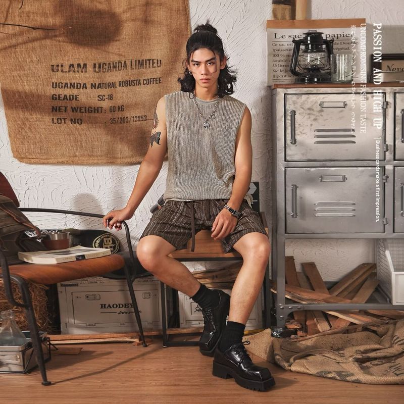 Áo len không tay style boho mát mẻ dành cho nam mùa hè