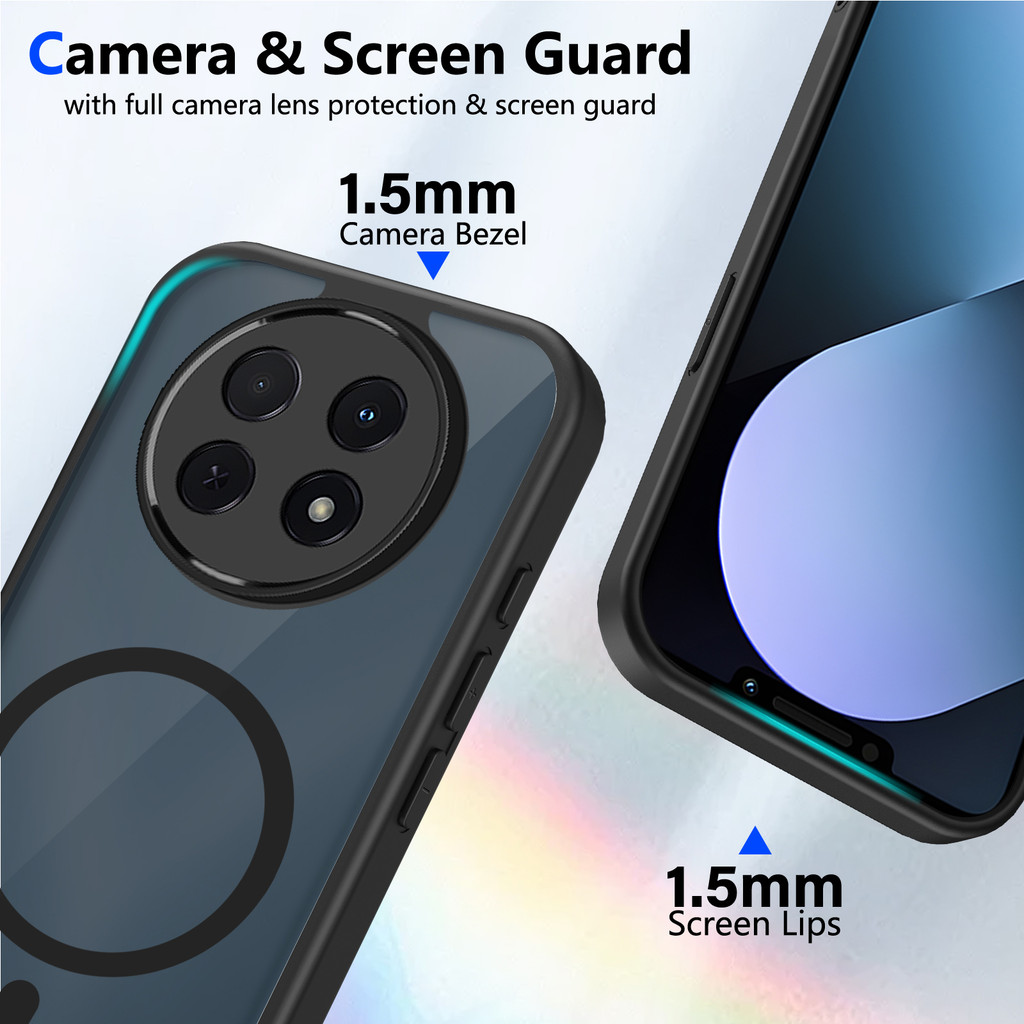 Ốp lưng Huawei Nova 14i Vỏ thu hút từ tính màu đen mờ cho Ốp điện thoại Huawei Nova 14i
