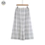 Quần gạc hai lớp phong cách Nhật Bản Muji, chất liệu cotton nguyên chất, thiết kế kẻ sọc rộng có túi, phù hợp mùa xuân và thu.
