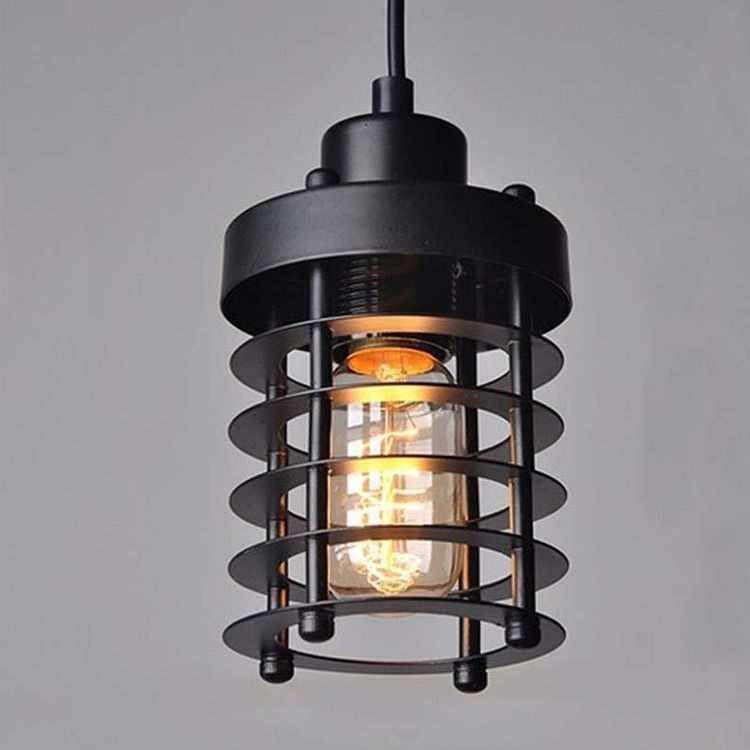 Tyk Bắc Âu Retro Hoài Cổ Dây Đèn Chùm Đèn Chùm Đèn Thiết Kế Đèn Sắt Đen Cafe Bóng TEEX 6JAV