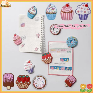 Nam Châm Tủ Lạnh Mini Hình Bánh Ngọt Kem Que Cupcake, PVC Mềm Dính Chắc, Quà Tặng Dễ Thương