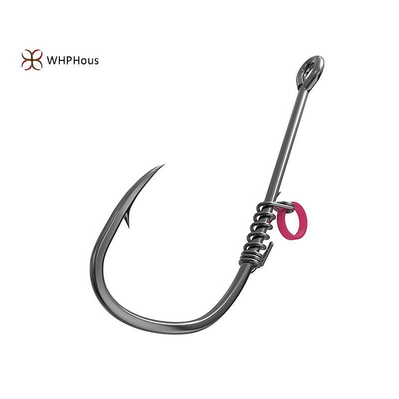 < WHPHous-t > 5 Cái Móc Câu Tôm Sống Grouper Lưỡi Câu Thép Gai Có Lò Xo Cố Định Biển Bass Thép Carbon Lưỡi Câu Sắc Nét 2 / 0#3/0#4/ 0 # Size Đẹp