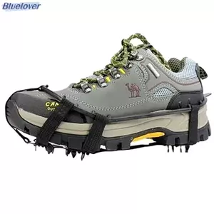 Đôi crampons chống trơn trượt Bluelover với 24 răng, phù hợp cho đi bộ đường dài
