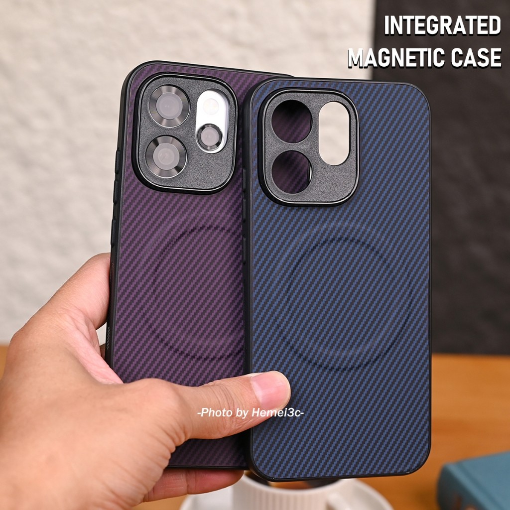 Dành Cho OPPO Reno 15 15F Pro Max 5G Vỏ Họa Tiết Sợi Carbon Da Từ Tính Vỏ Điện Thoại Cứng