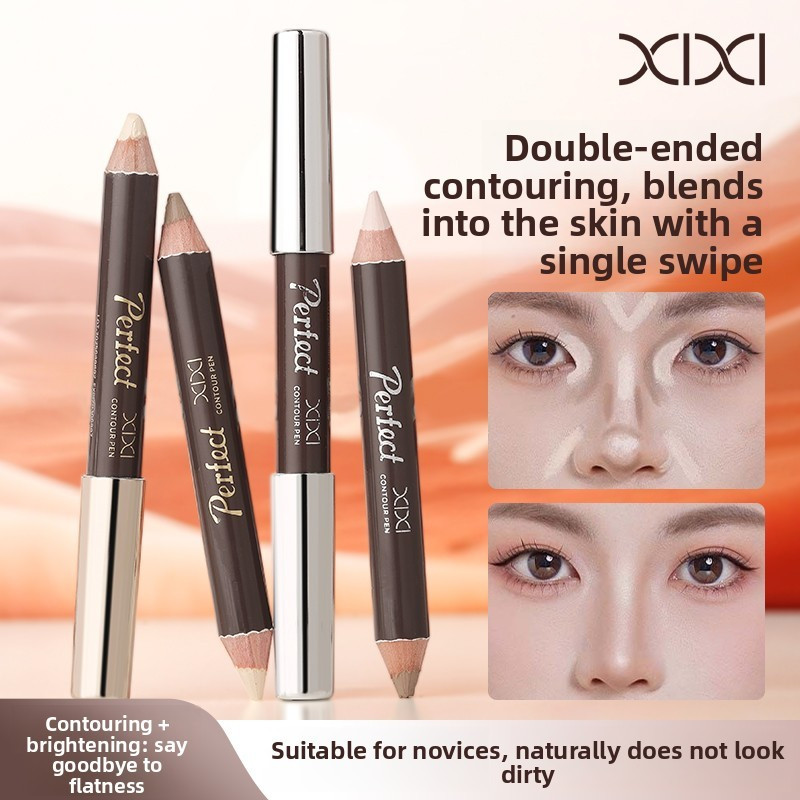 XIXI D910 Bút Tạo Khối 2 Đầu Highlight & Contour, Tán Mịn Tự Nhiên, Tạo Khối Mặt Thon Gọn, Makeup Contour Stick
