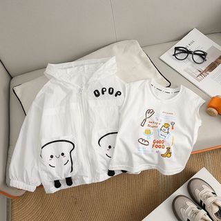 Áo chống nắng cho bé phong cách Hàn Quốc - áo khoác mỏng có mũ in hình dễ thương mặc hè