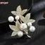 HFSHY Thời Trang Ngọc Trai Lá Thổ Cẩm Cho Nữ Cây Thổ Cẩm Quần Áo Áo Áo Trang Sức Dự Tiệc Phụ Kiện Quà Tặng VN