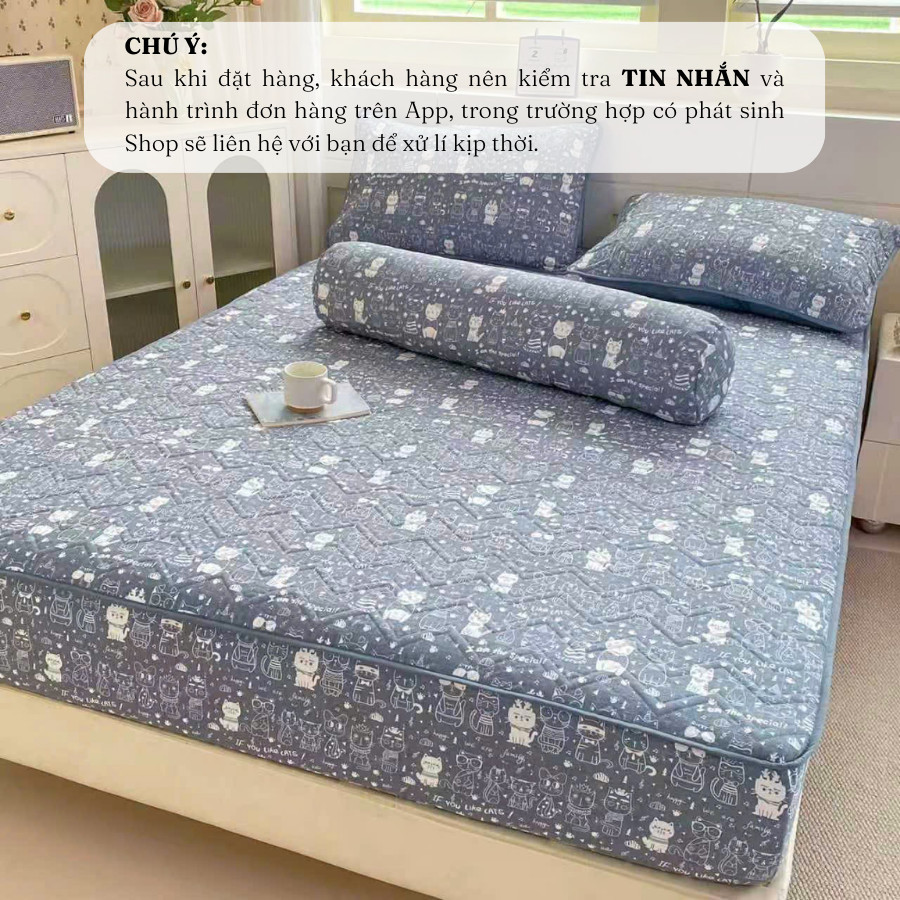 (GG2630) Bộ ga gốI 4 món chất liệu đũi bông đậu tương cao cấp, tông màu sang trọng và độ bền cao MemminbeddingLuxury