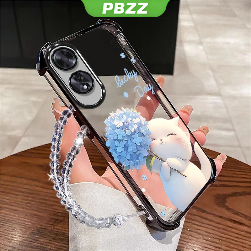 Ốp Lưng Cho OPPO A60 4g Vỏ Điện Thoại Vỏ Mềm Silicon Chống Sốc Thiết Kế Mới Thẩm Mỹ Trong Suốt Hoạt Hình Mèo Vòng Tay Cho Bé Gái SJSLLSHM01