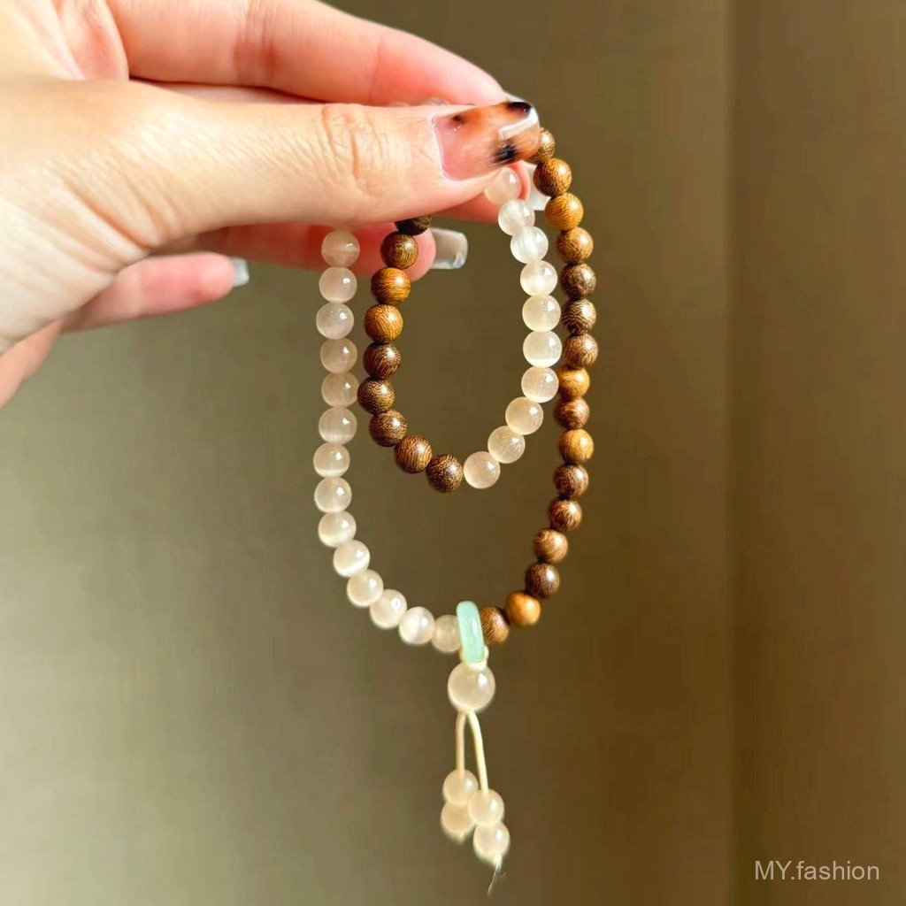 {Qingqiu Season} Vòng tay hình tròn đôi hạt gỗ ~ ~ Vòng tay quà tặng cặp đôi phong cách cổ điển có giá trị cao cho bé gái