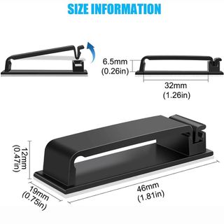 Kẹp cáp DAYBREAK, Bộ sắp xếp cáp nhựa màu đen trắng, Bộ quản lý dây cáp USB tự dính Bàn làm việc Văn phòng tại nhà