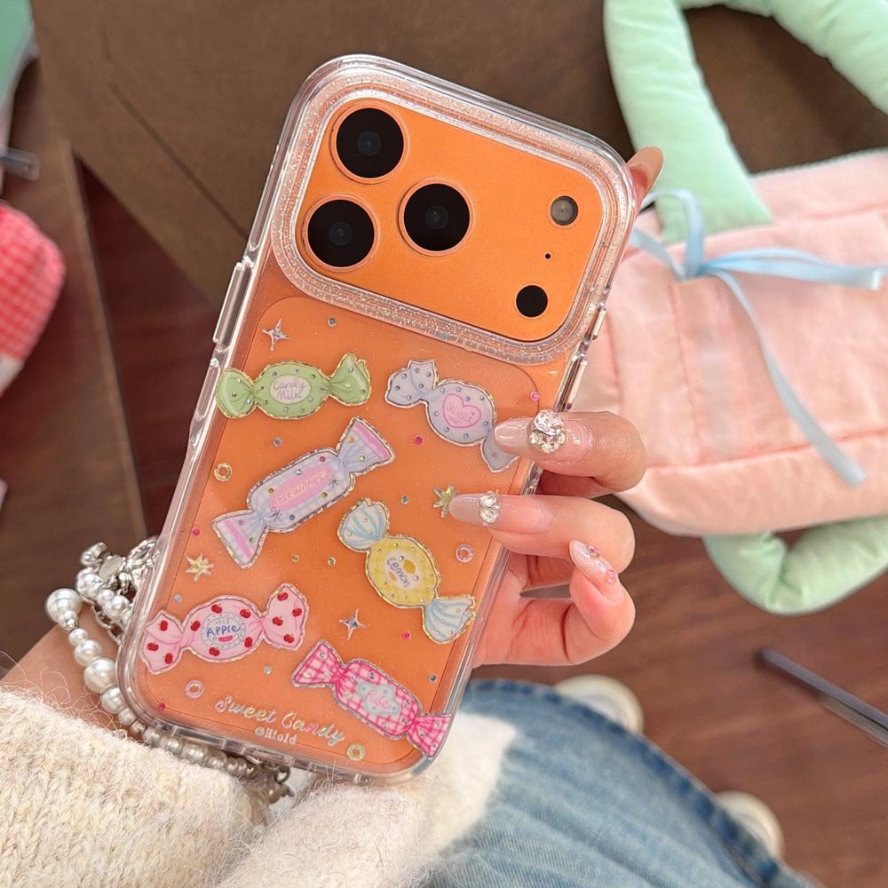 Ốp Lưng Cứng Trong Suốt Tương Thích Với iPhone 13 14 14Pro 14ProMax 15 15Pro 15ProMax 16 16Pro 16ProMax 17 17Pro 17ProMax Ốp Họa Tiết Kẹo Màu Ngôi Sao