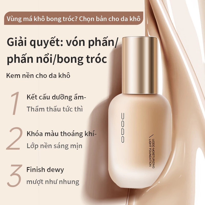 Kem nền Uodo lâu trôi – mịn nhẹ, tự nhiên, che phủ tốt, phù hợp mọi loại da