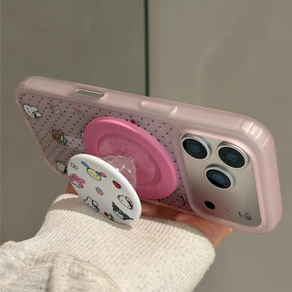 Ốp điện thoại họa tiết Polka-dot Sanrio có giá đỡ tương thích với iPhone 11 12 Pro 13 Pro Max 15 Pro Max 14 16 Pro 16 Plus 17 Air 17 Pro 17 Pro Max Ốp lưng