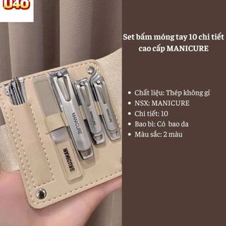 Bộ Bấm Móng Tay 10 Món Fullbox Chất Liệu Thép Không Rỉ